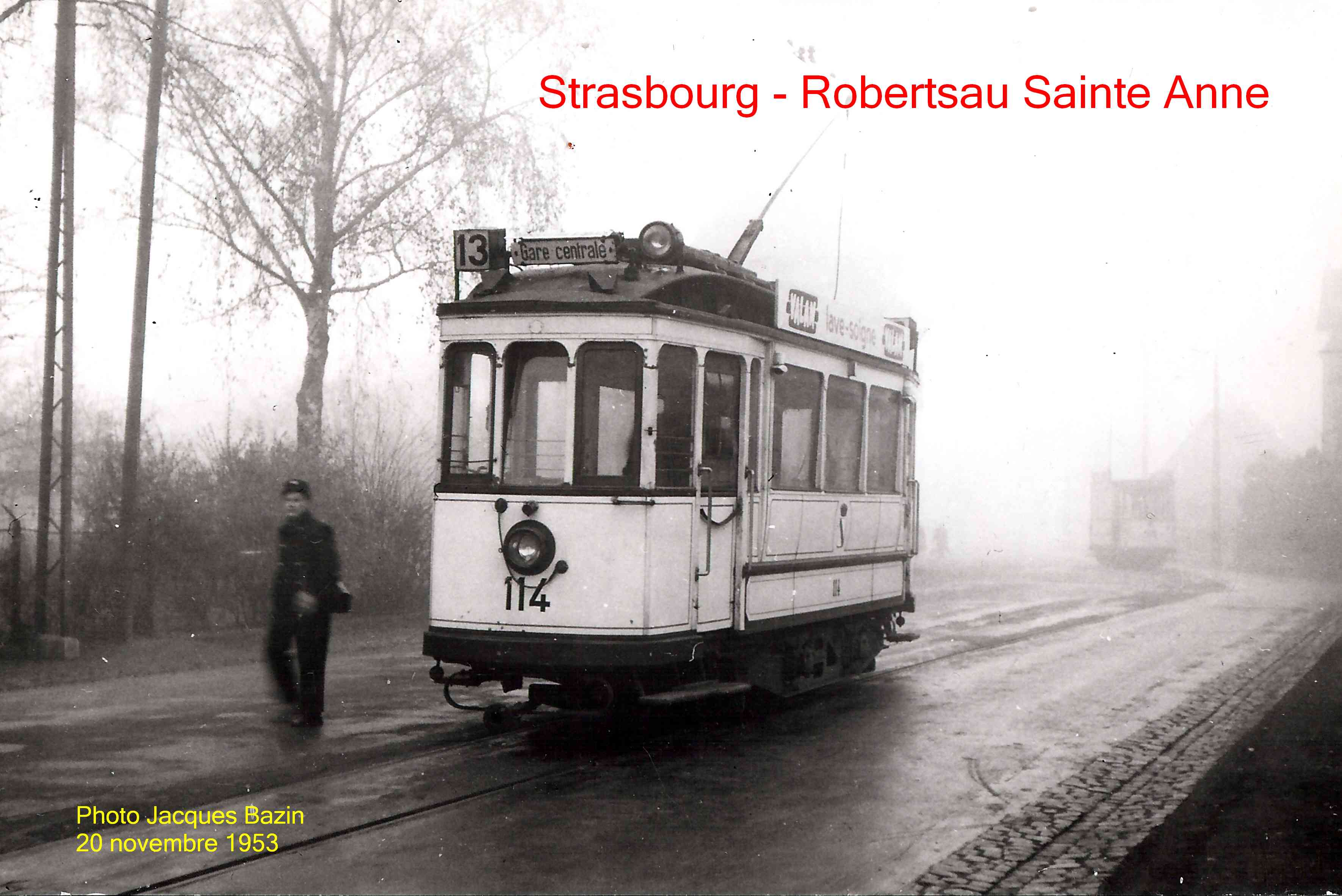 La motrice n� 114 au terminus de Robertsau Sainte-Anne.